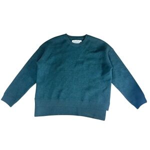 Tory Burch Sport Merino Wool Crewneck Sweater Relaxed Dark Green Medium